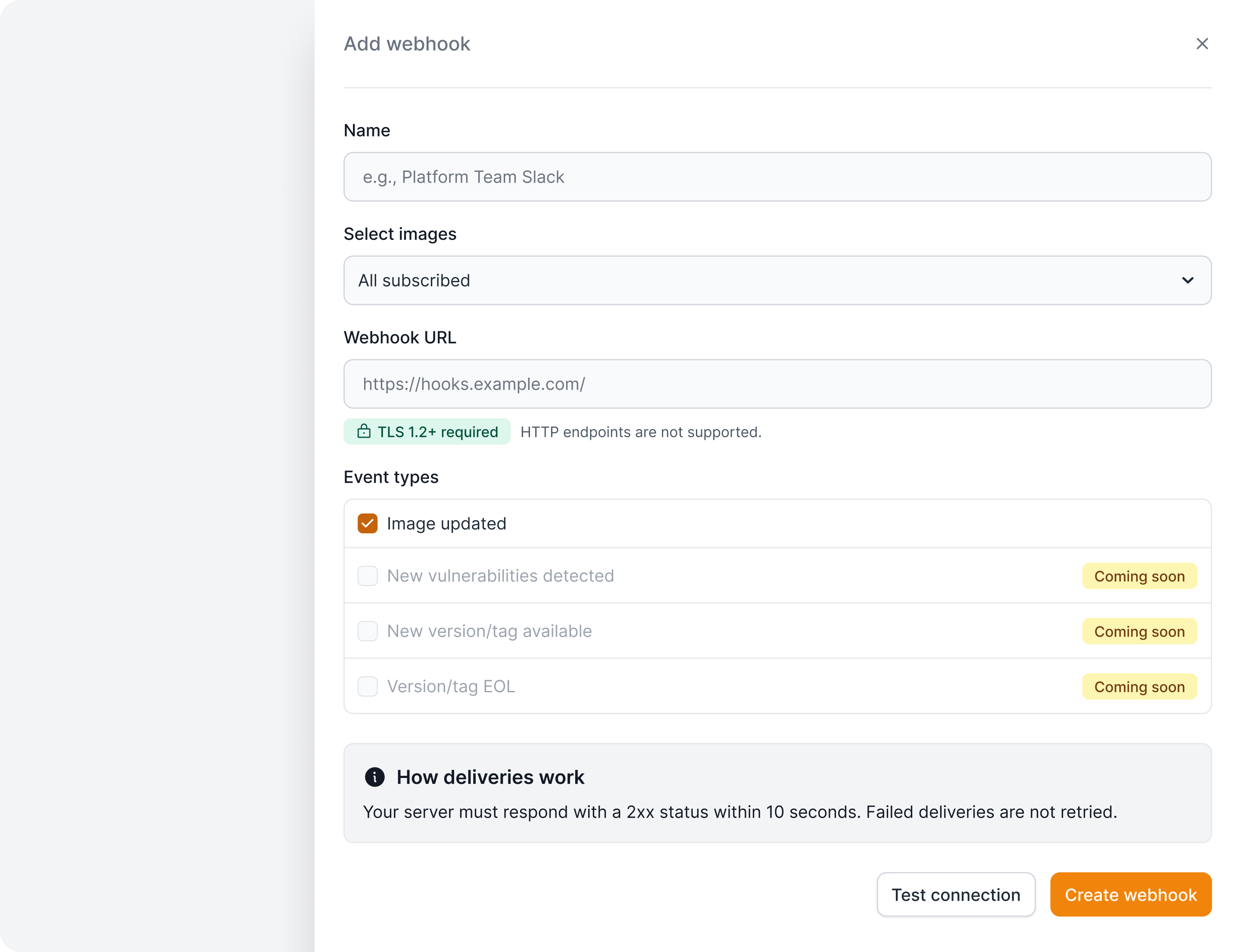Creating a webhook in Quor