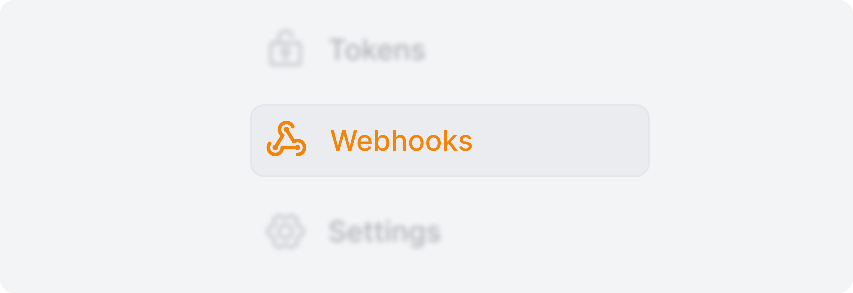 Webhook menu in Quor